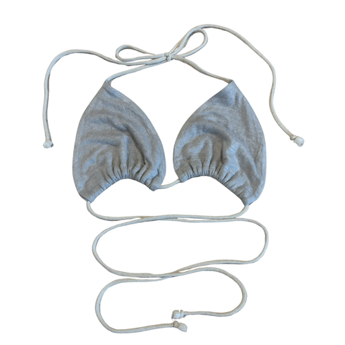 natural fiber knitted linen bikini top
