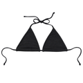 Black merino wool triangle bikini top with halter neck tie and back tie