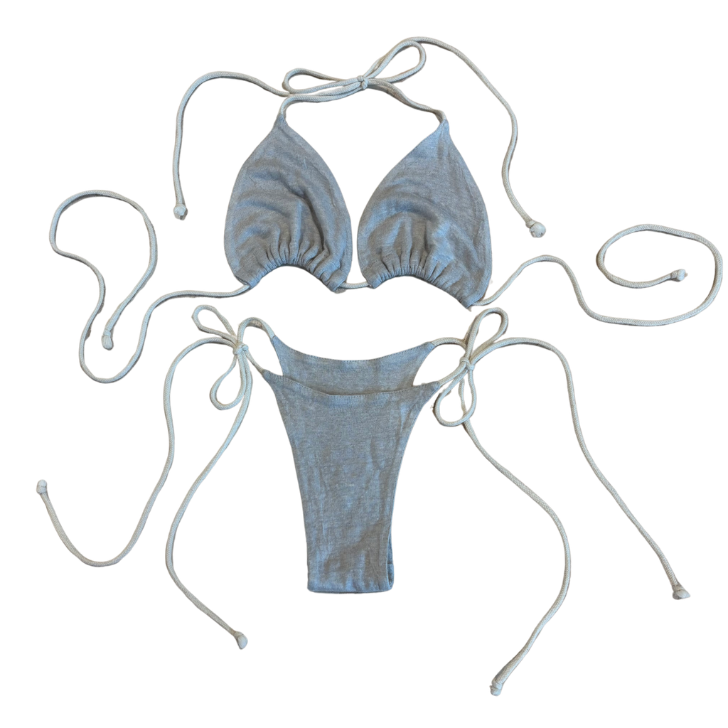 organic linen bikini set