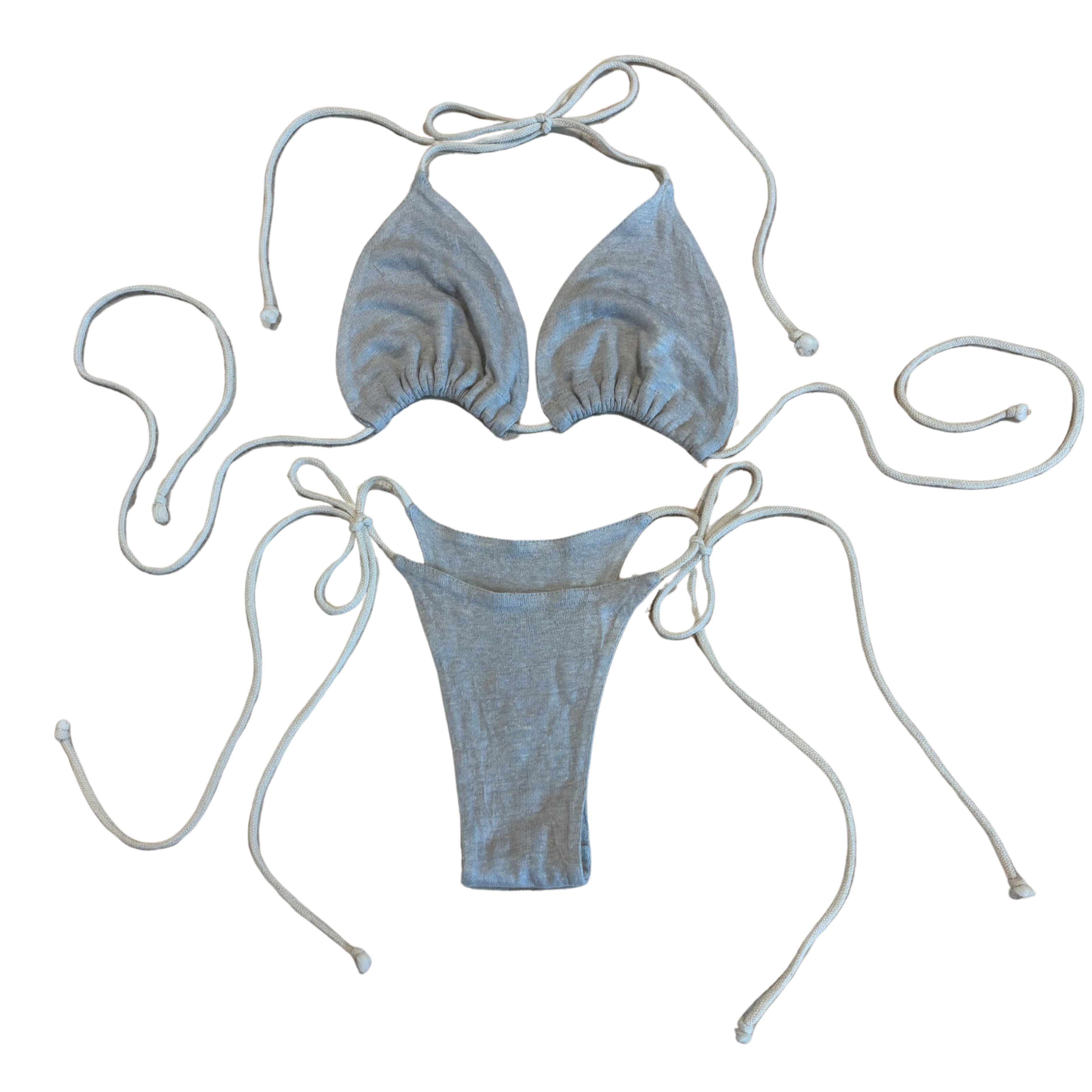 organic linen bikini set